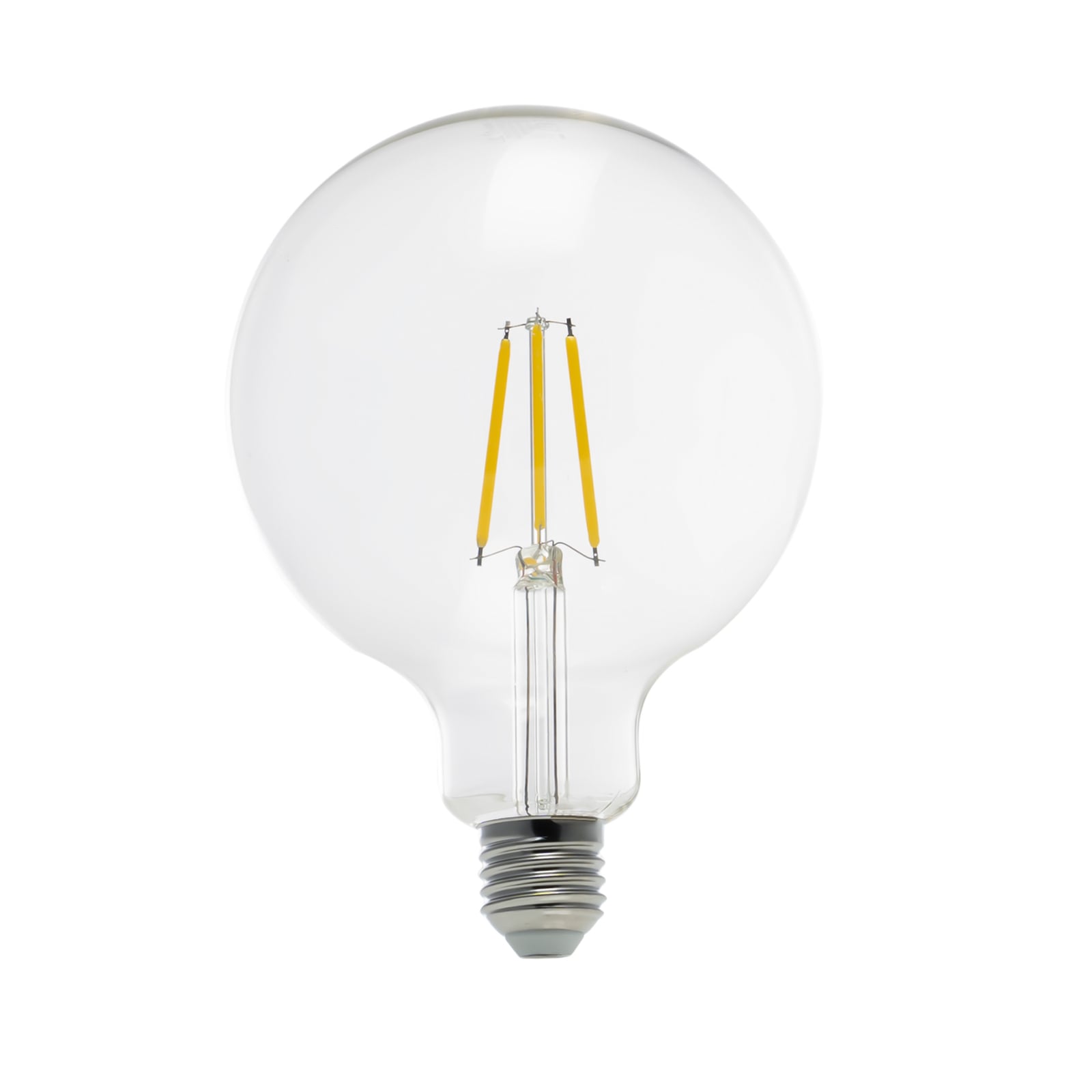 LED globepære G125 E27 3,8W 2700K 806lm klar filament bakside