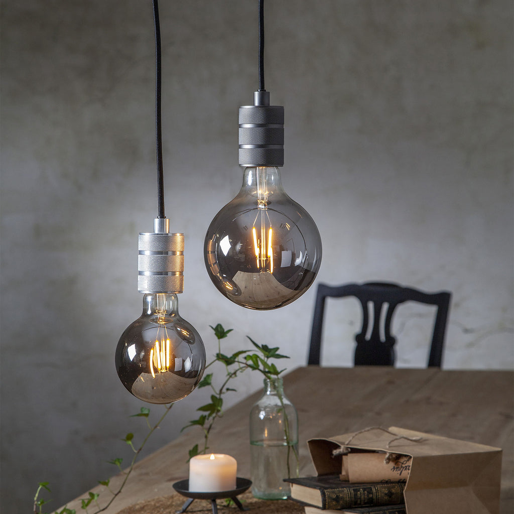 Montert LED globepære E27 Ø125 mm 1,8W 2100K røykfarget