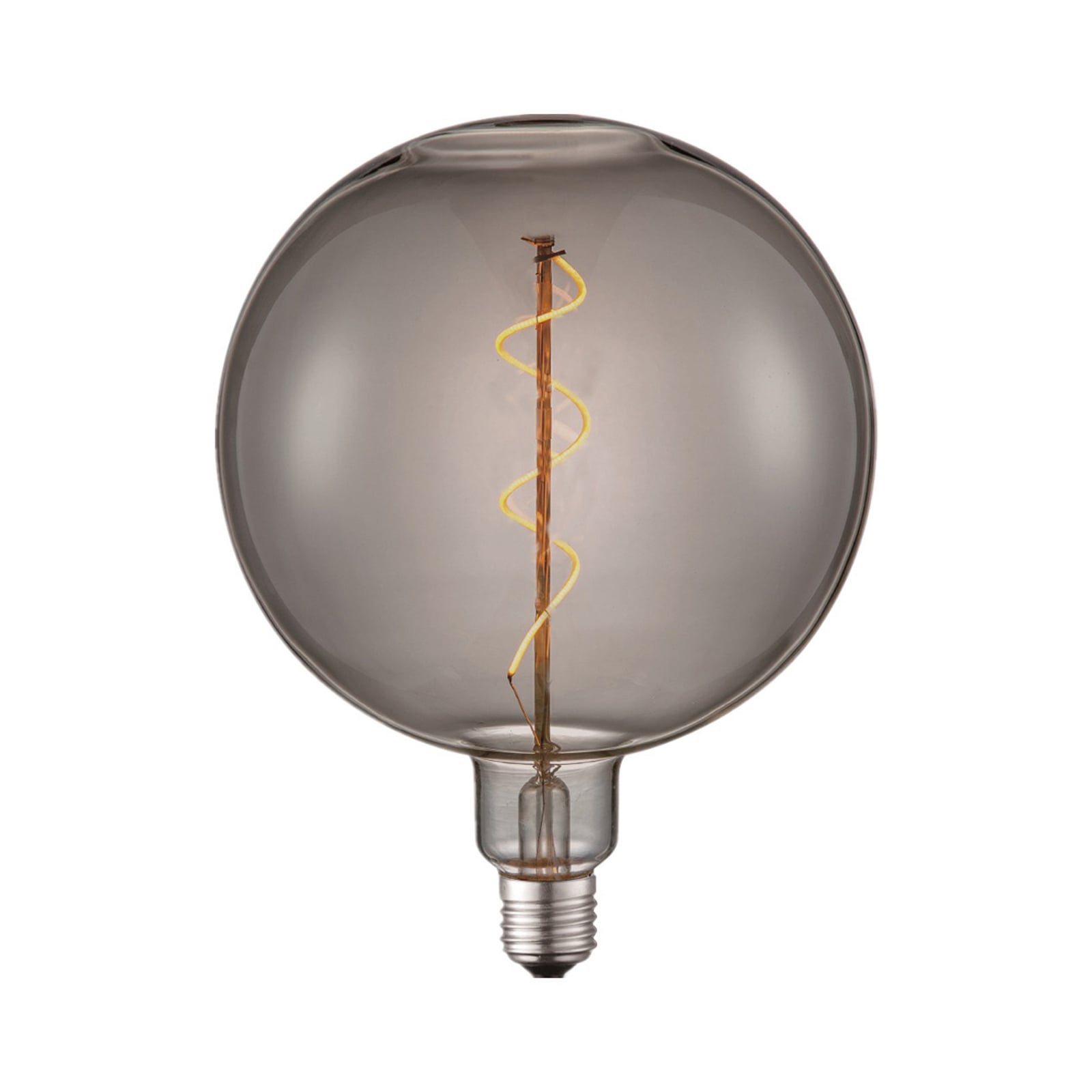 LED globepære E27 Ø18 cm 4W 1800K dimbar røykgrå - Lucande forfra