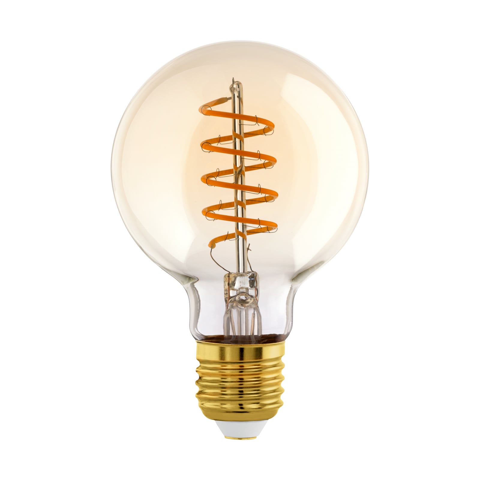 LED globepære E27 4W 2000K amber Ø8 cm dimbar forfra