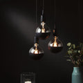 LED globepære E27 6,5W 2700K dimbar toppforspeilet svart - Paulmann forfra
