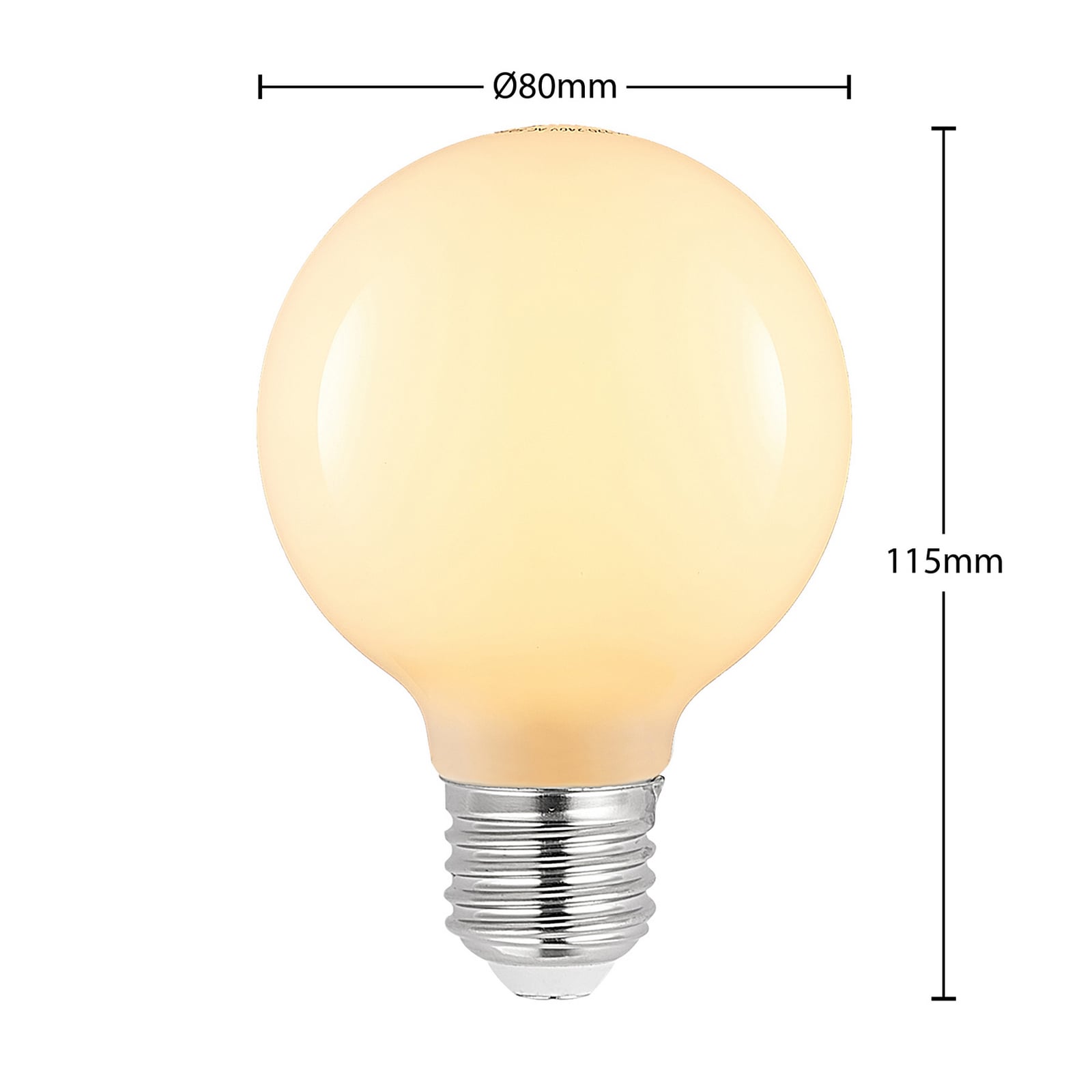 Bakside av LED-globepære E27 G80 4W 2700K dimbar opal Arcchio