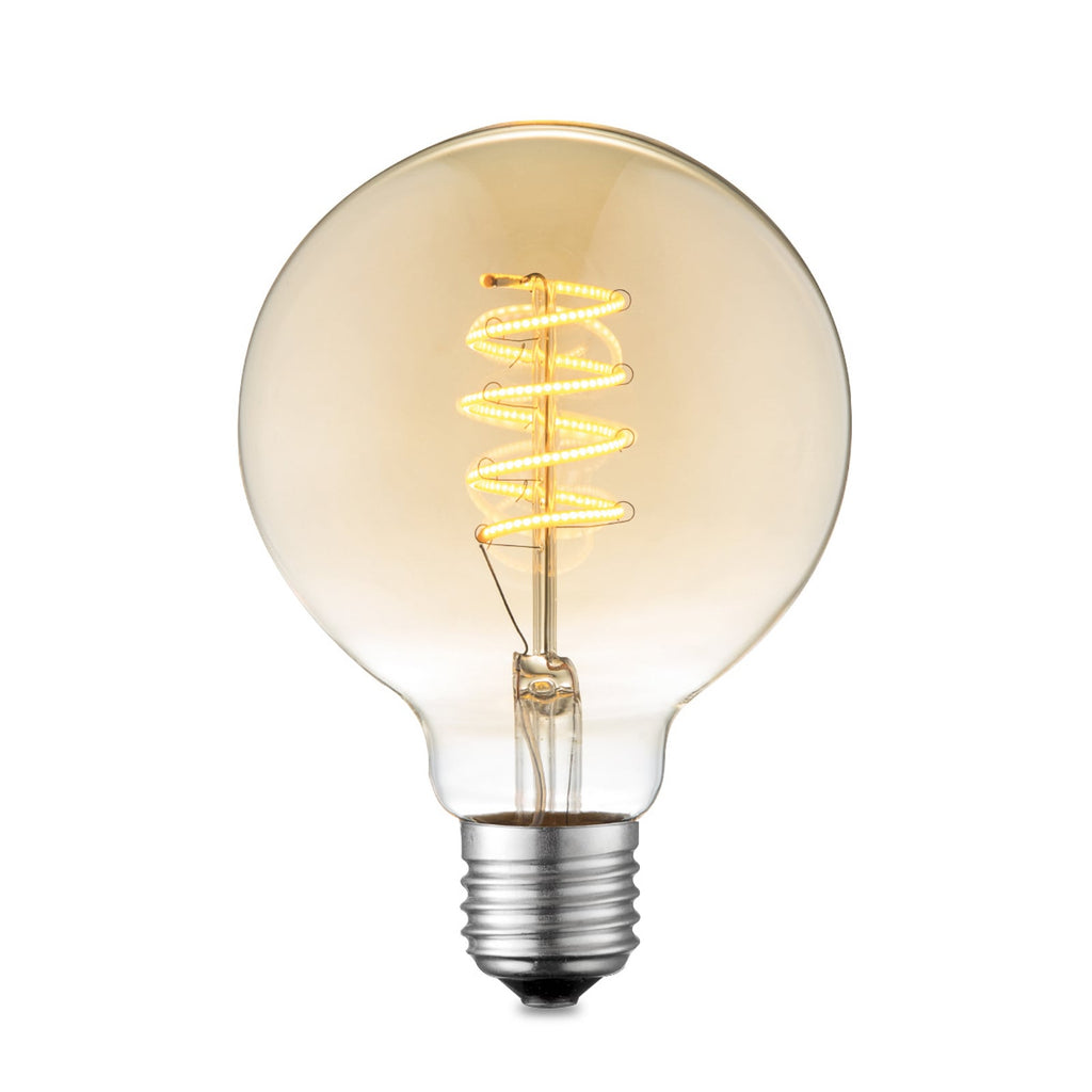LED globepære E27 G95 4W 2700K amber dimbar forfra