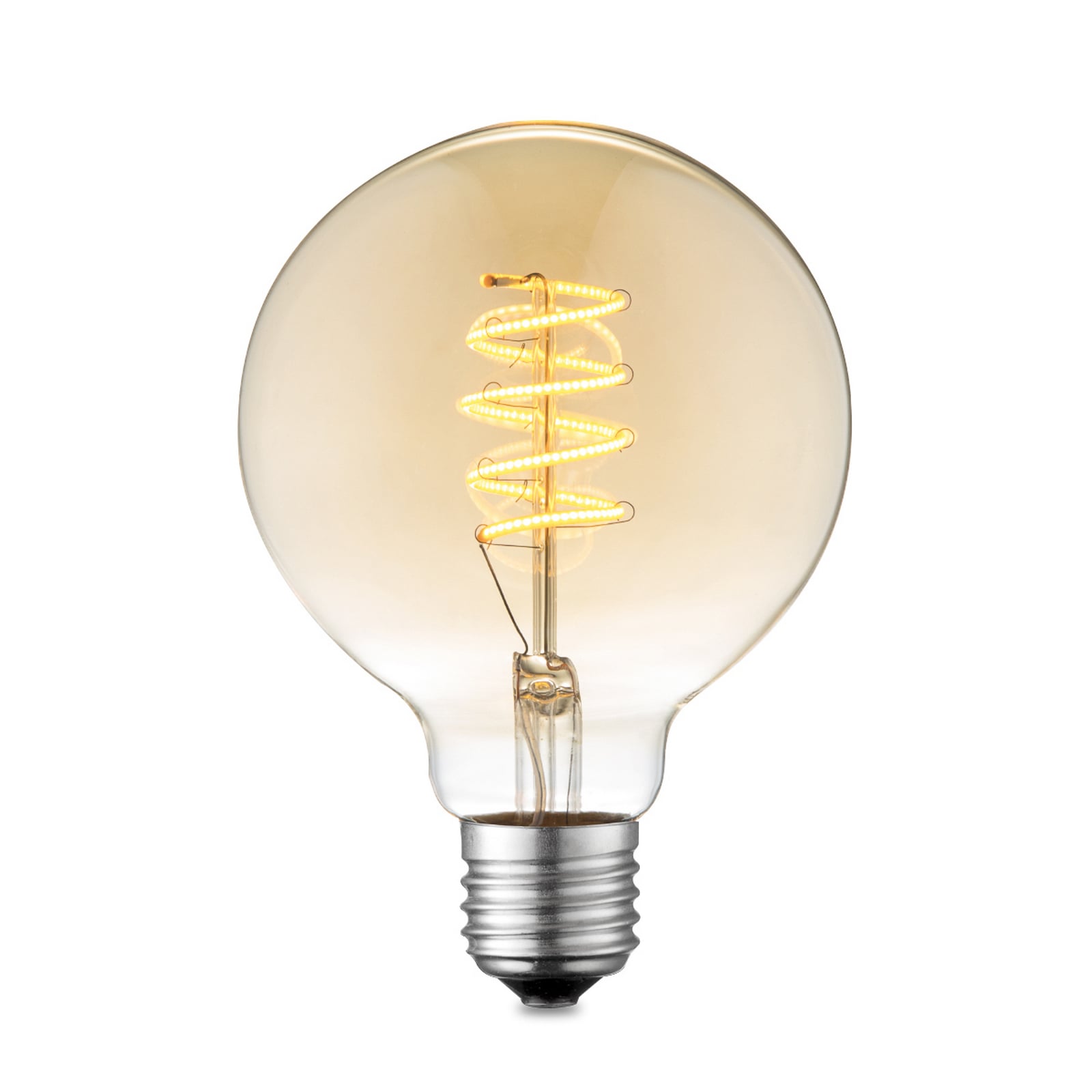 LED globepære E27 G95 4W 2700K amber dimbar forfra