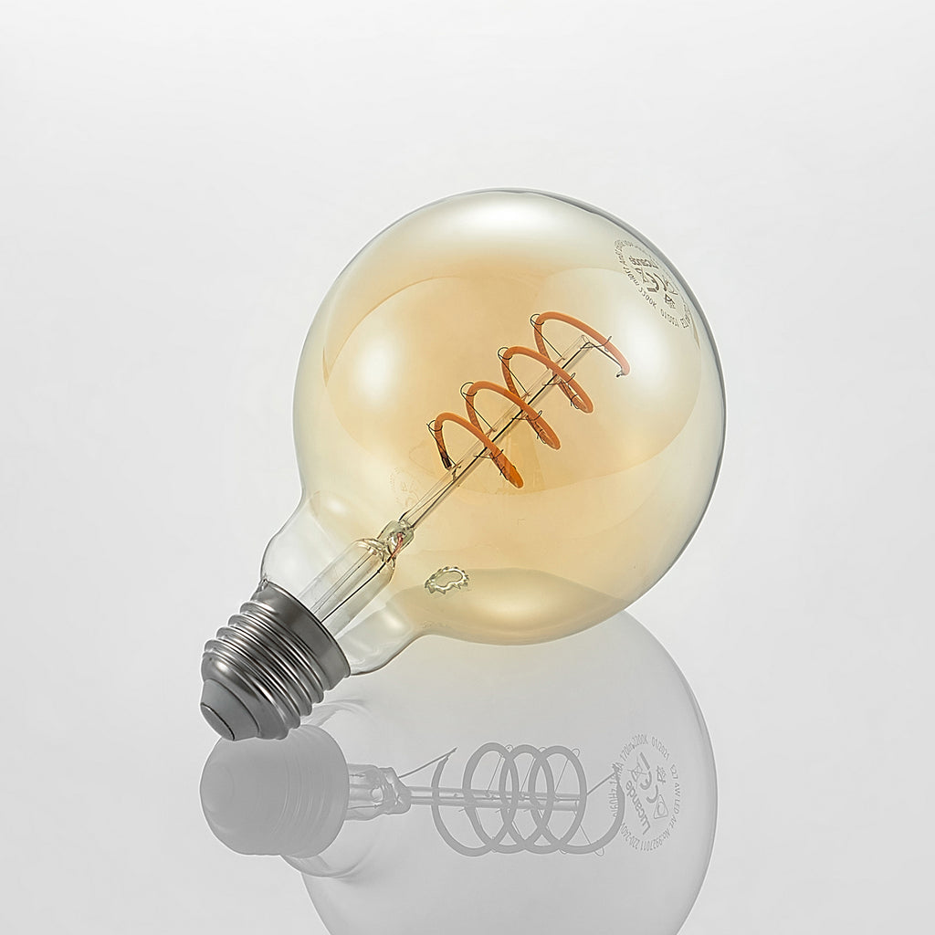 Sideprofil av LED globepære E27 G95 4W 2700K amber dimbar