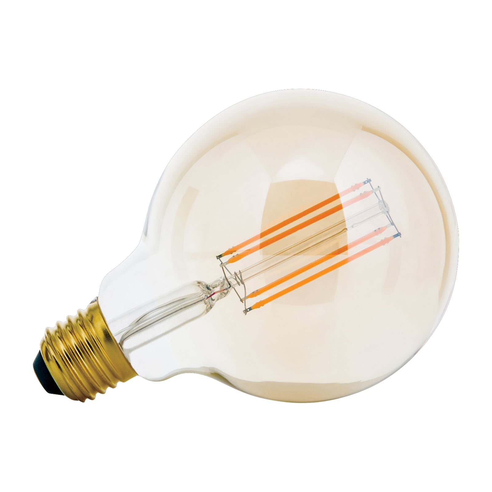 LED globepære E27 G95 6W 2200K dimbar amber glass - ORION forfra