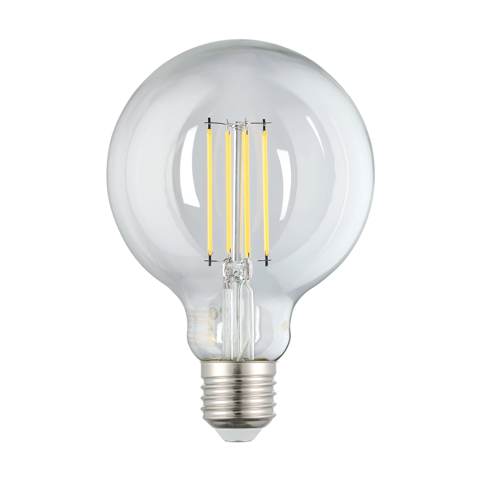 LED-globepære E27 G95 smart filament 6W 2700K klar forfra