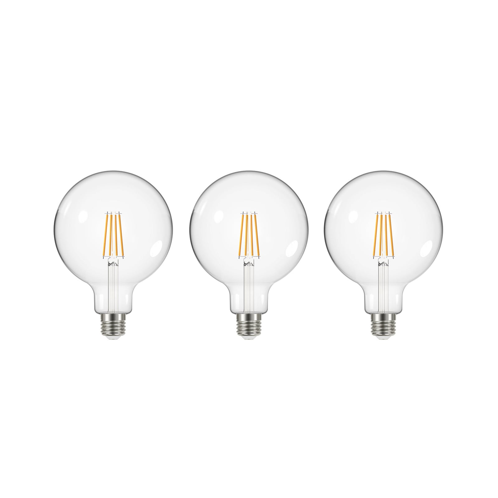 LED globepære G125 E27 3,8W 3000K 806lm klar 3-pakning Arcchio forfra