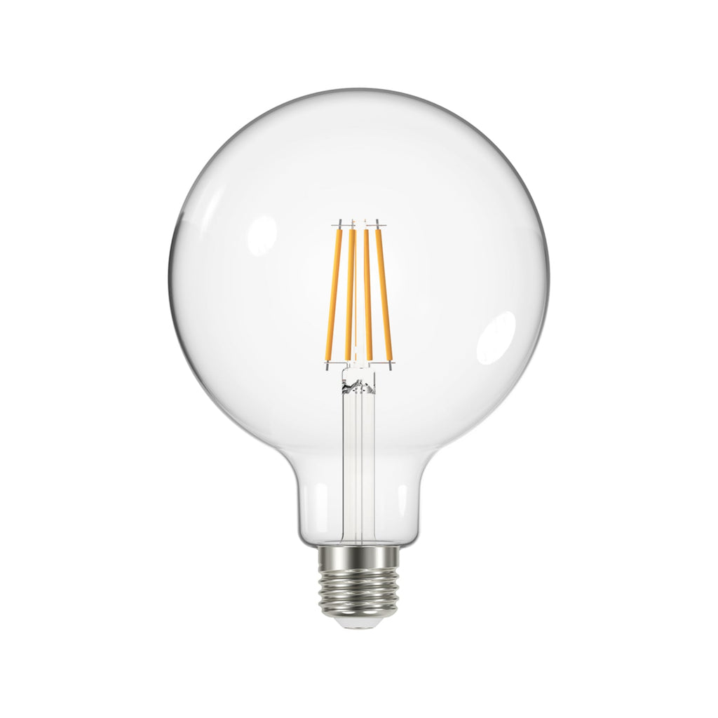 LED globepære G125 E27 3,8W 3000K 806lm klar filament forfra