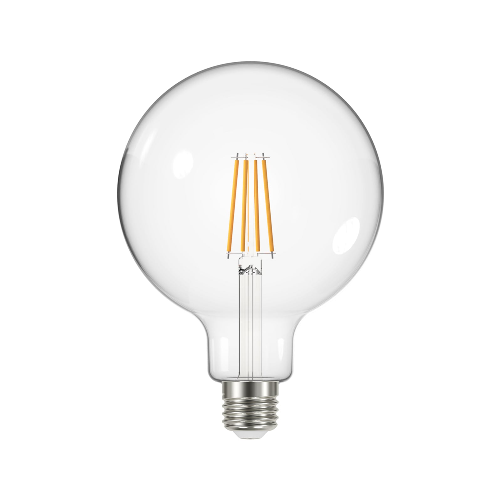LED globepære G125 E27 3,8W 3000K 806lm klar filament forfra
