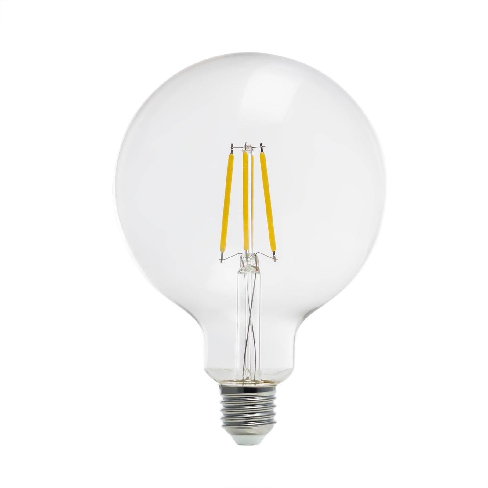 LED globepære G125 E27 3,8W 3000K 806lm klar filament bakside