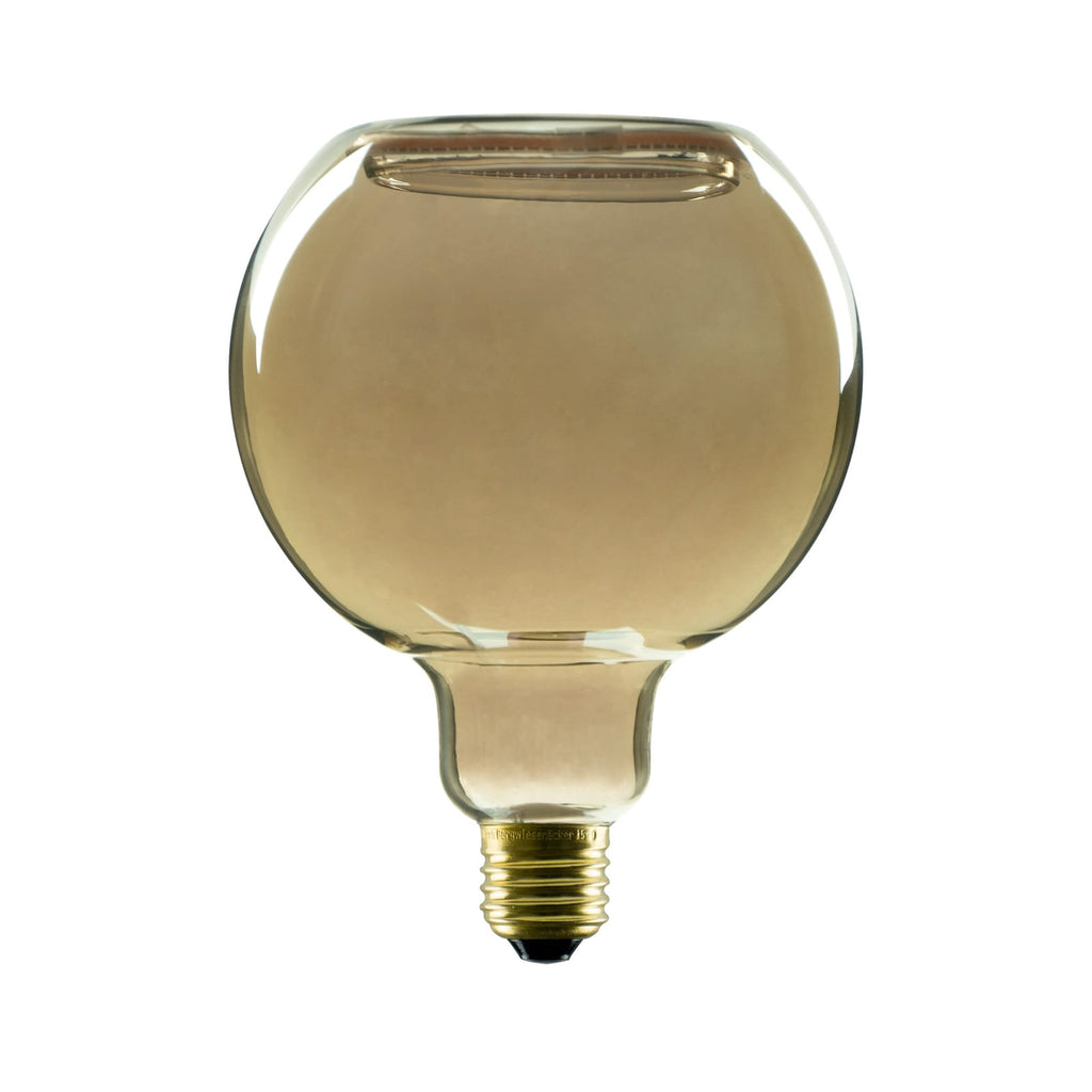LED globepære G125 E27 6W 1900K røykgrå åpent glass forfra