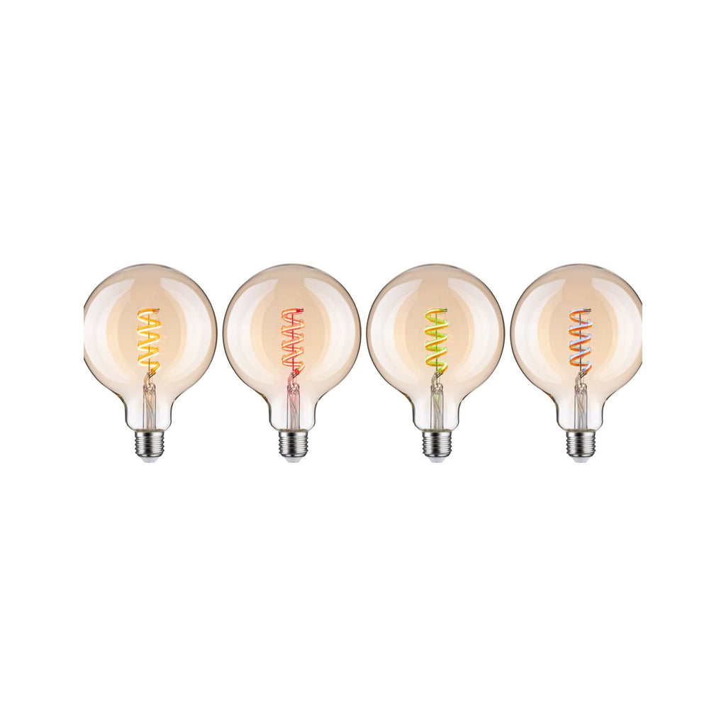 LED-globepære G125 Zigbee E27 6,3W RGBW dimbar gull lys i mørket