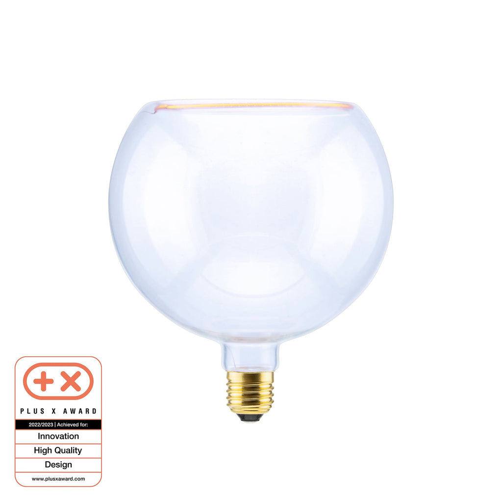 LED globepære G200 E27 5W klar dimbar 2200K - SEGULA montert i lampe