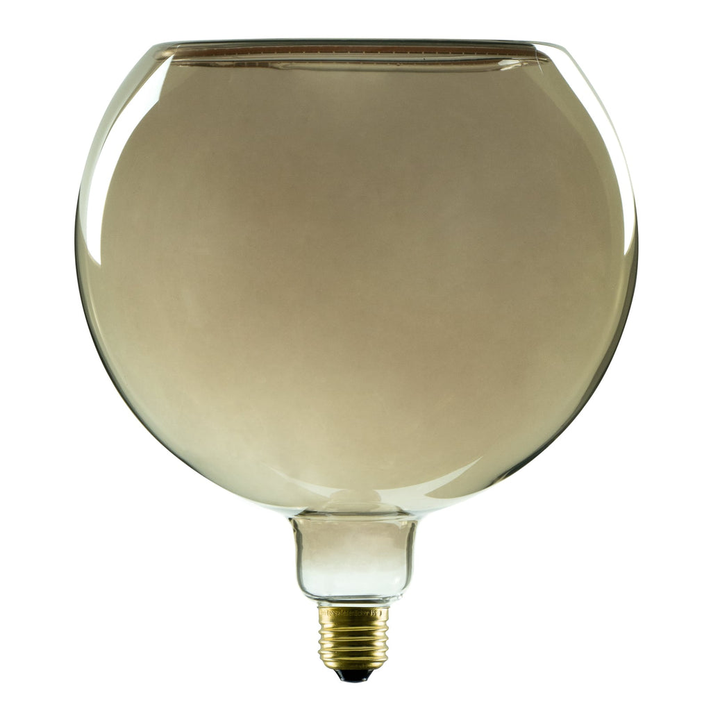 LED-globepære G200 E27 6W 1900K dimbar røykfarget forfra