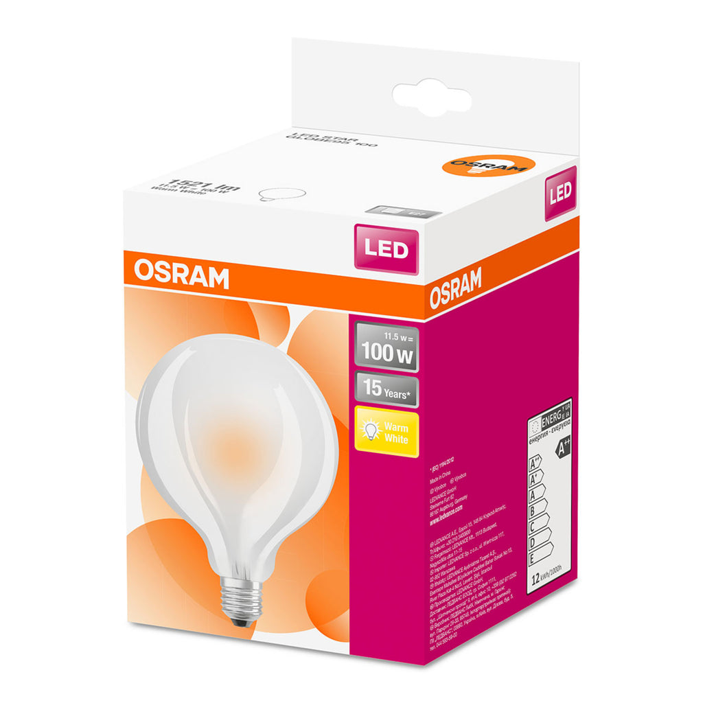 Nærbilde av LED globepære G95 E27 11W 2700K varmhvit 1521 lm - OSRAM