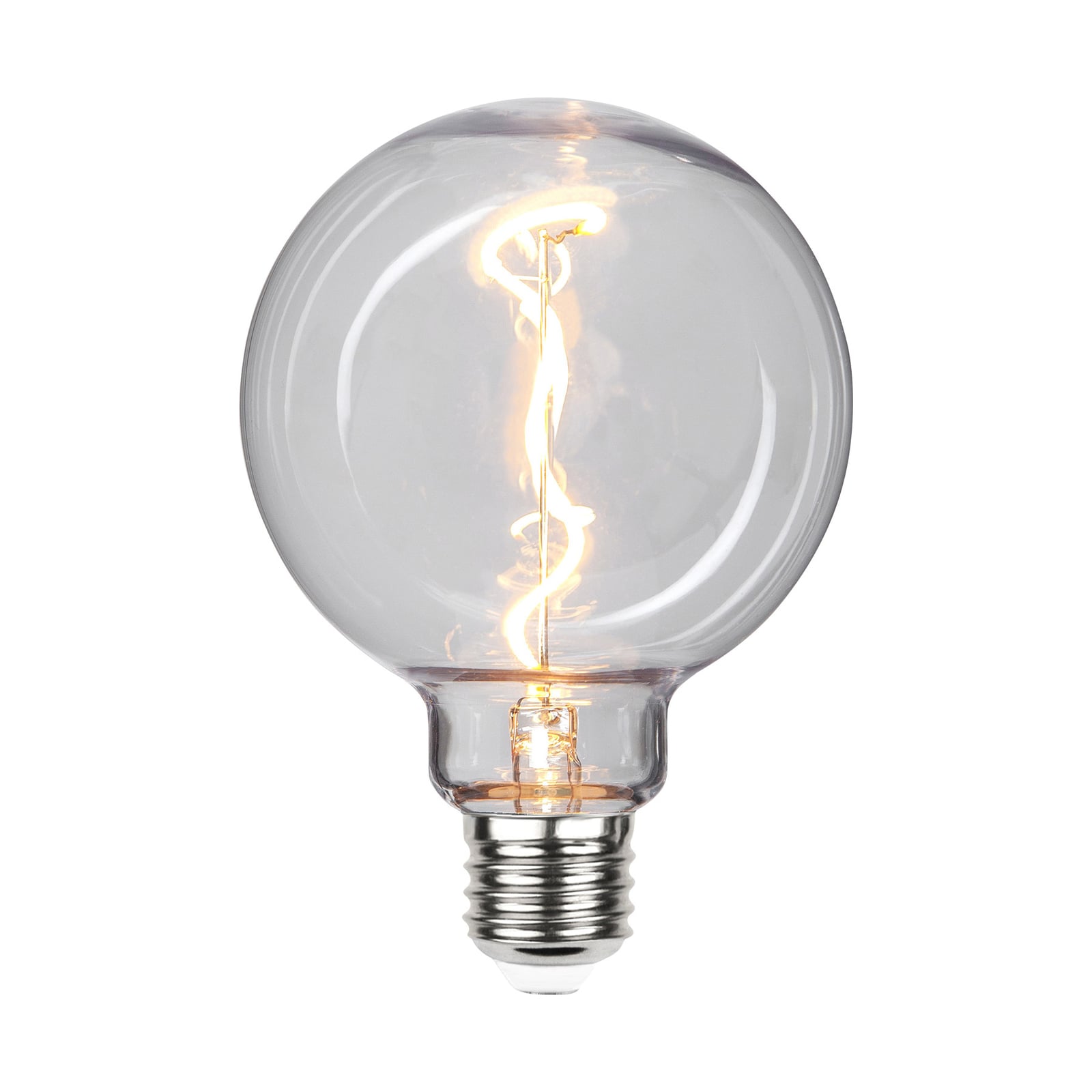 Montert LED globepære G95 E27 1W 2200K filament klar - STAR TRADING i lampe