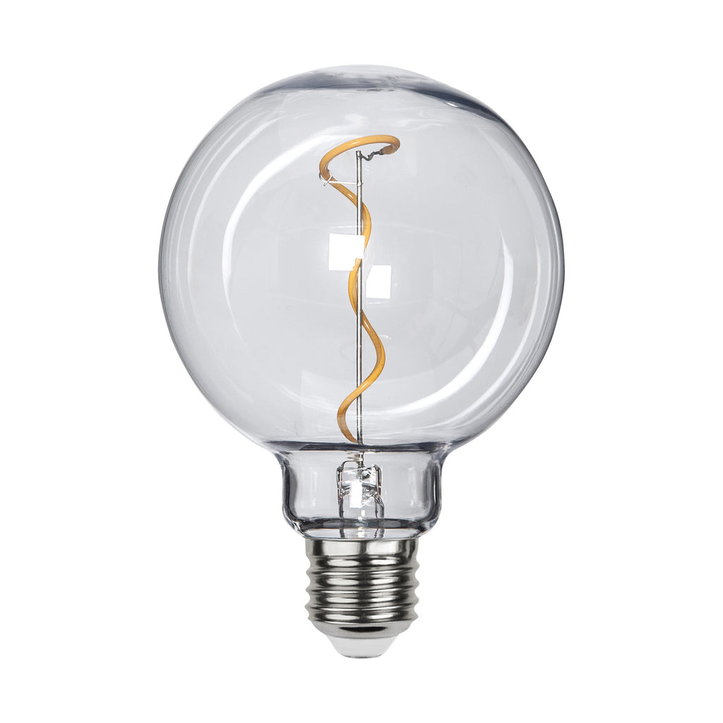 Nærbilde av LED globepære G95 E27 1W 2200K filament klar - STAR TRADING