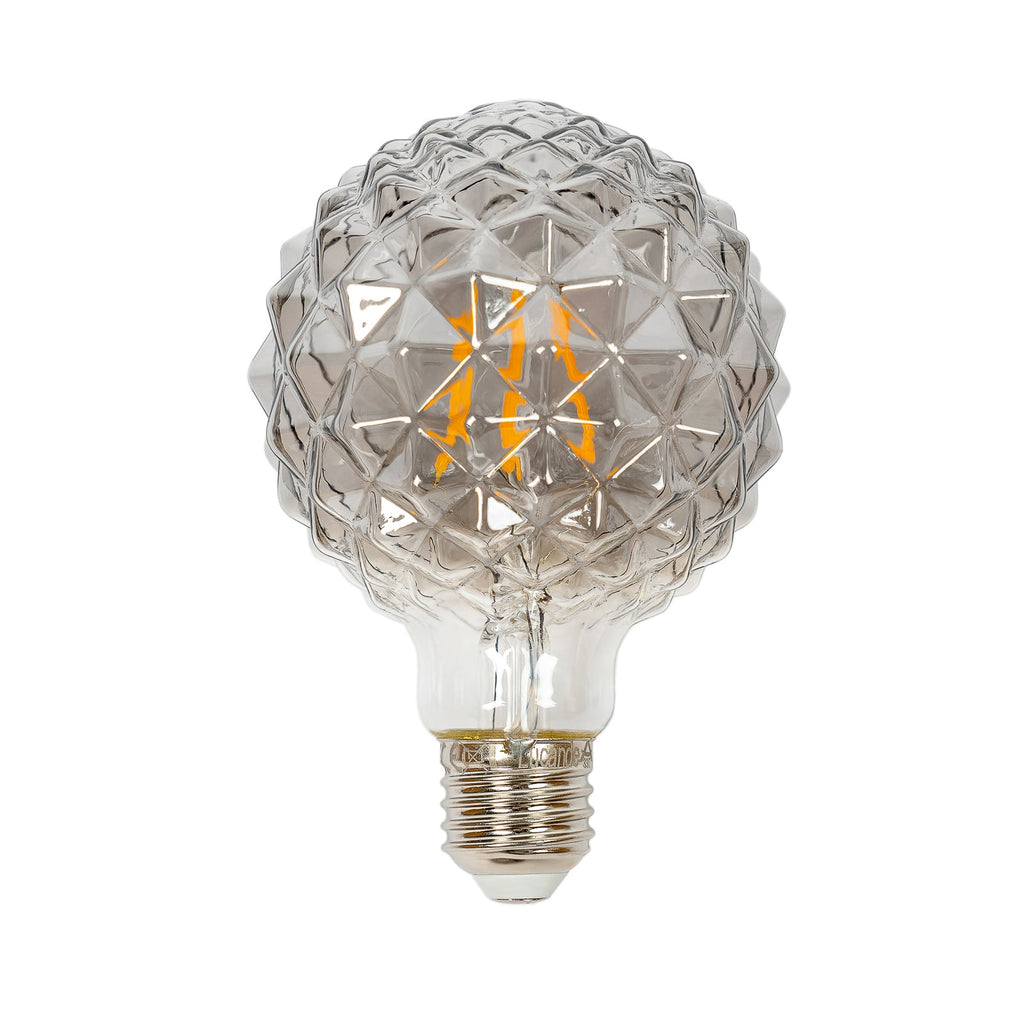 LED globepære G95 E27 3,8W 1800K røykfarget dimbar forfra