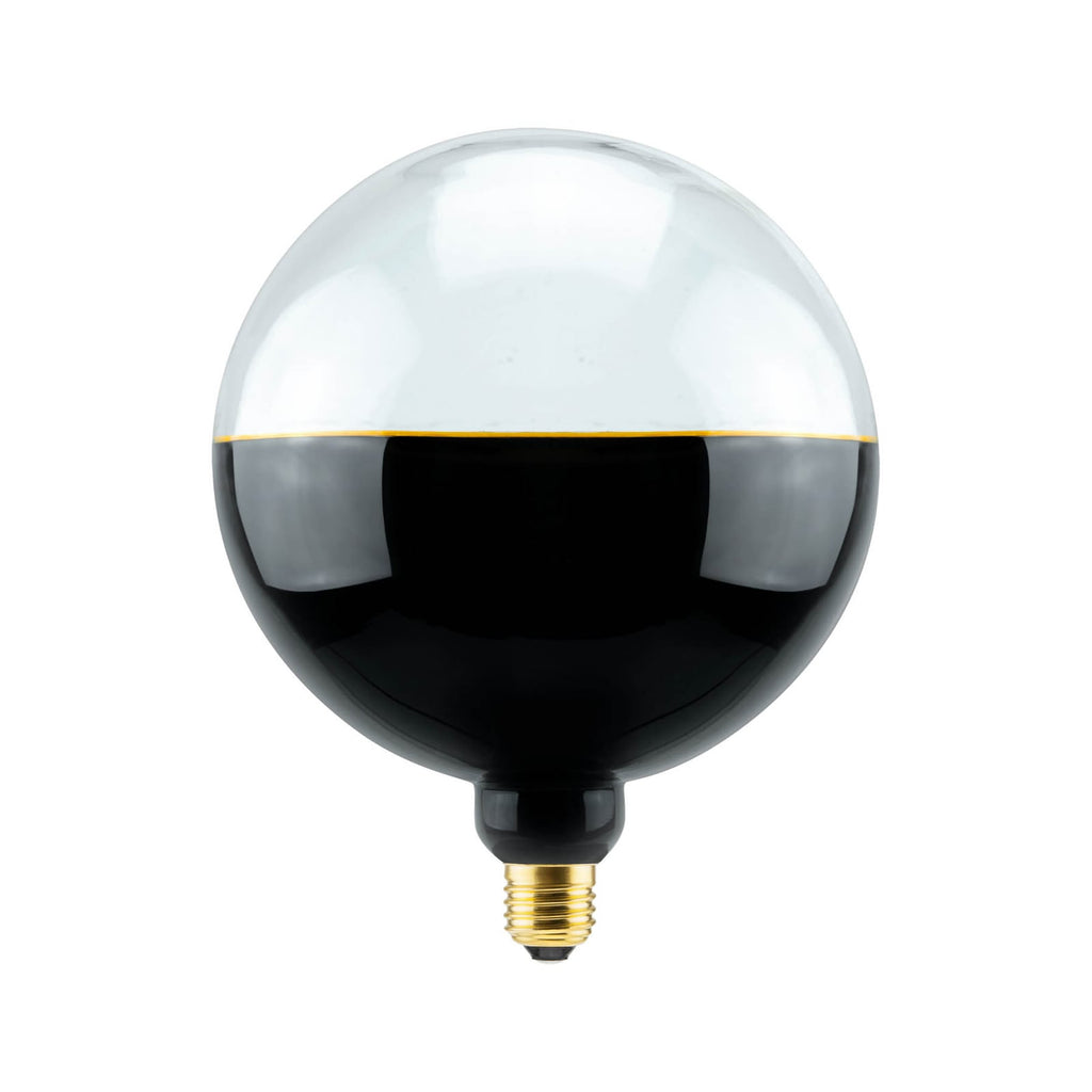 LED-globepære Illusion E27 G190 klar/svart forfra