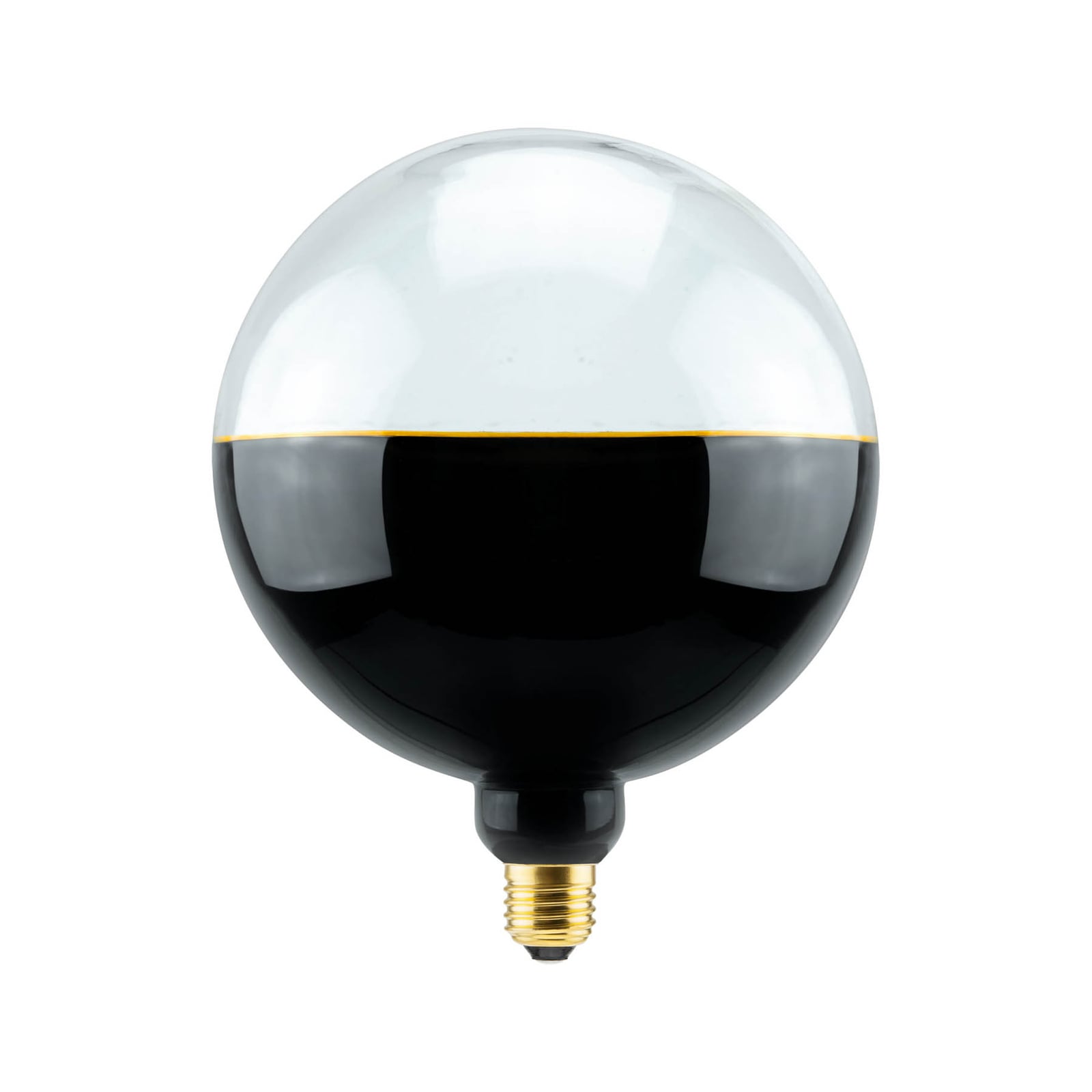 LED-globepære Illusion E27 G190 klar/svart forfra