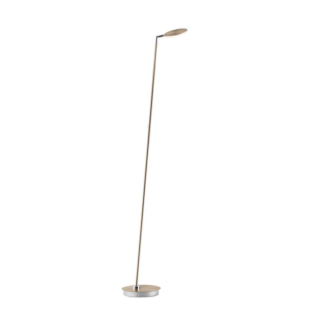 LED gulvlampe Akku-Bente dimbar CCT messing USB-C montert i rom