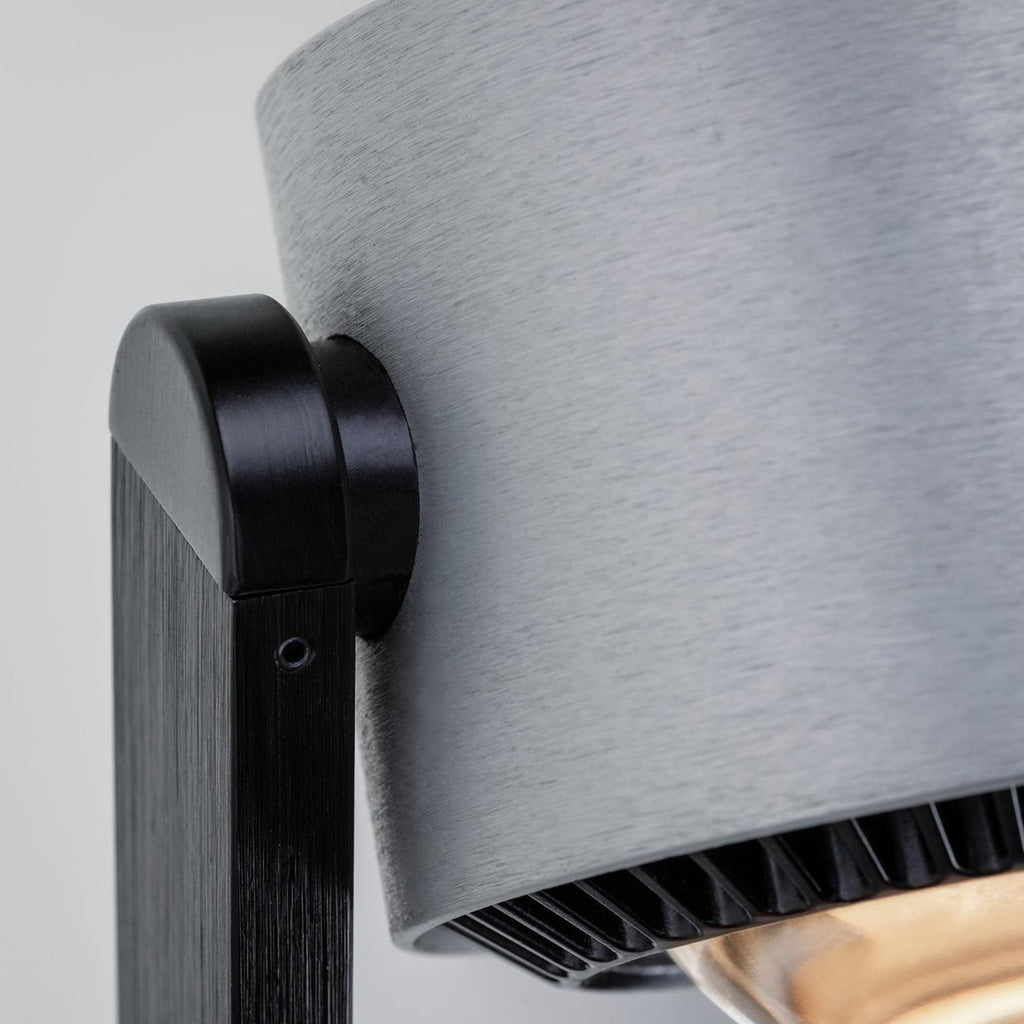 LED-gulvlampe Aldan dimbar høydejusterbar svart aluminium justerbar høyde