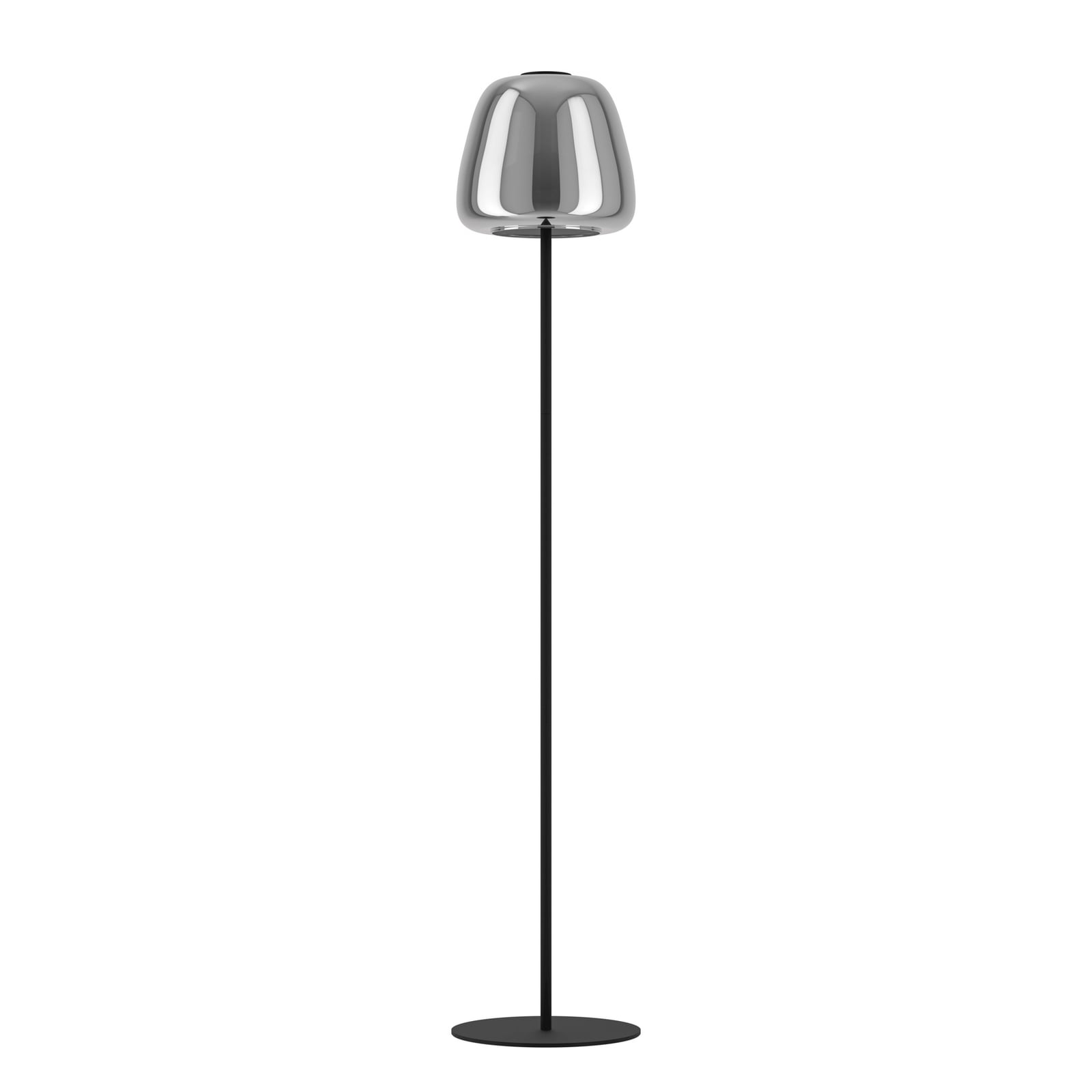 LED gulvlampe Alfero-Z svart krom glass RGB CCT dimbar montert i rom