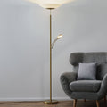 LED gulvlampe Alfred dimbar messing matt forfra