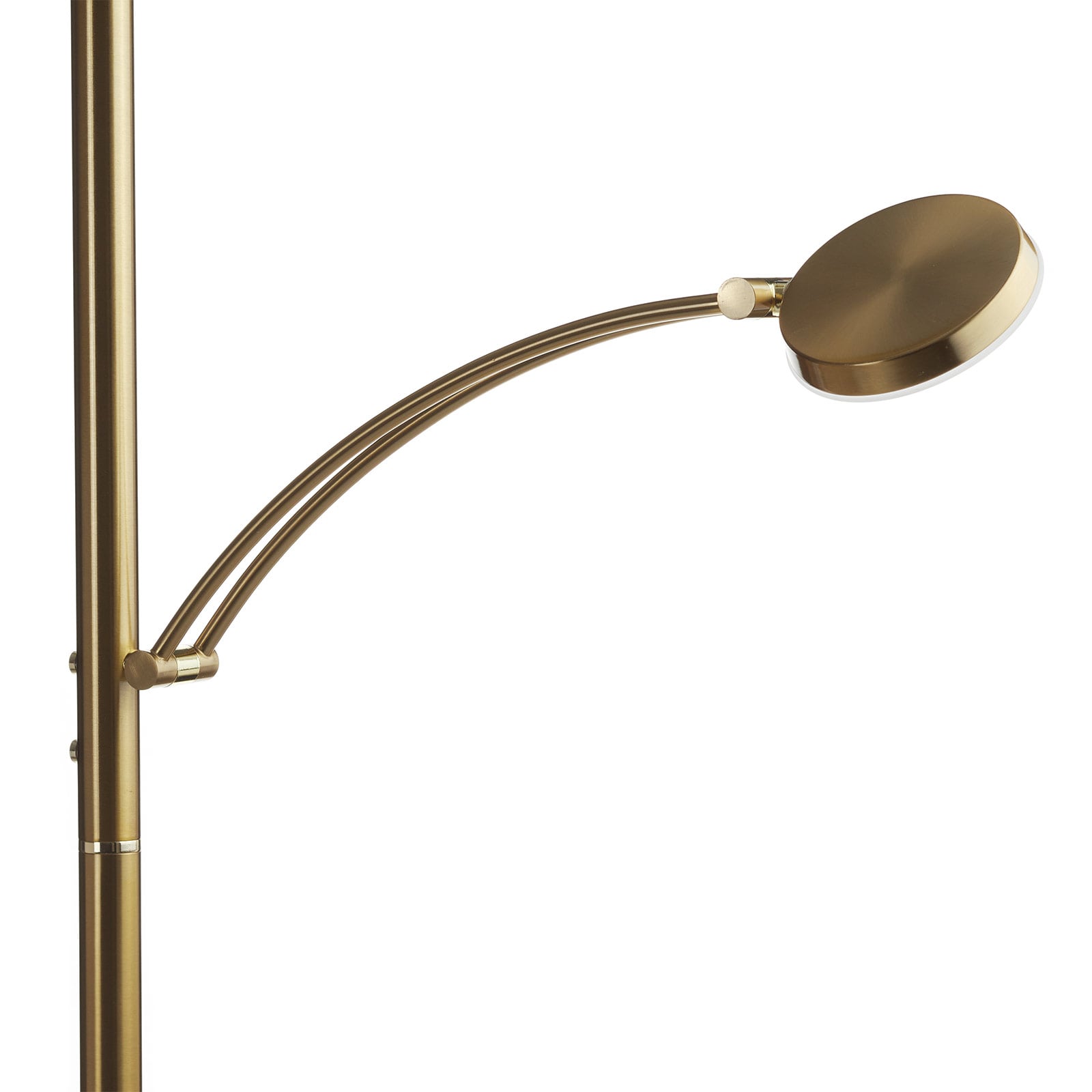 LED gulvlampe Alfred dimbar messing matt med tastdimmer