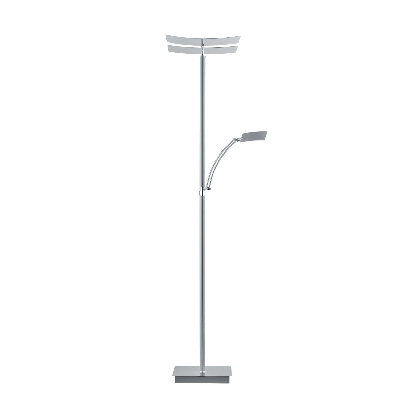 LED gulvlampe Andy 3-lys matt nikkel CCT dimbar 185 cm forfra