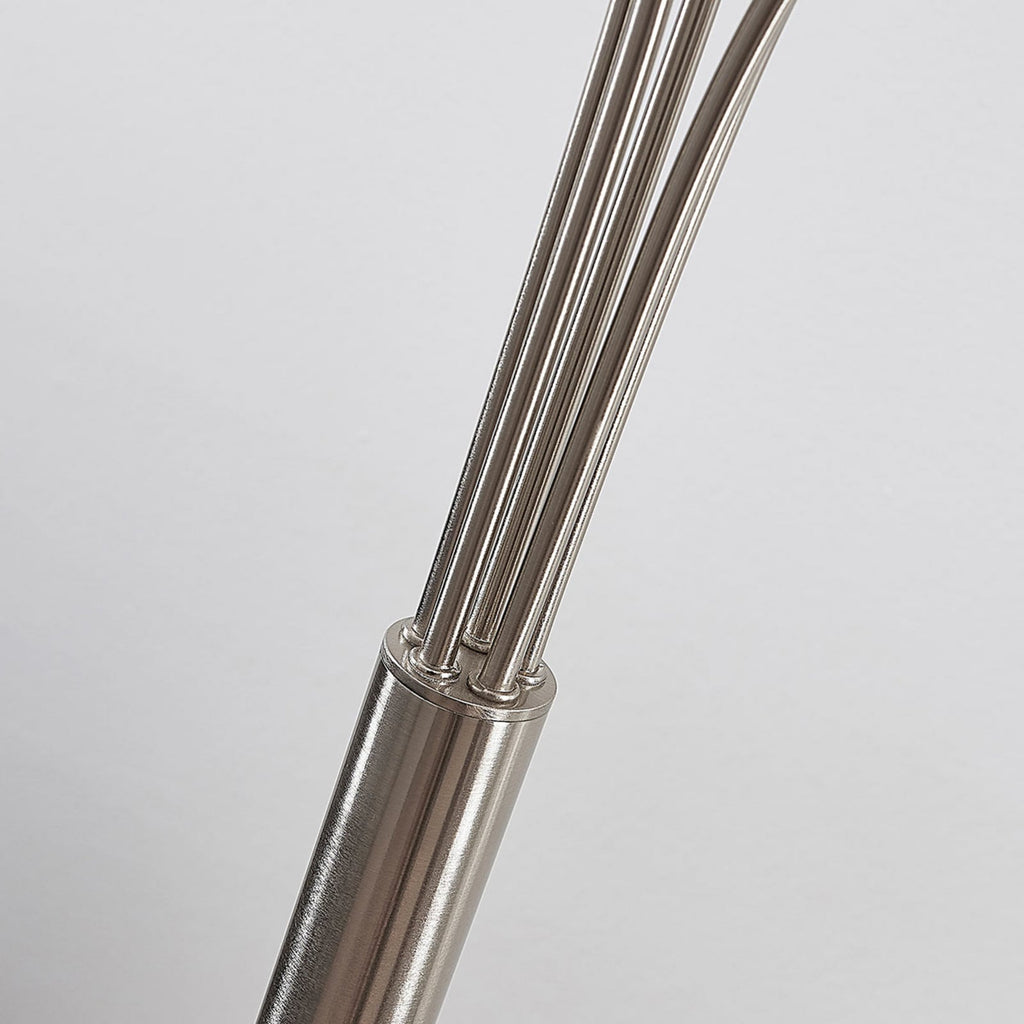 LED gulvlampe Anea 5-lys matt nikkel glass detalj av base