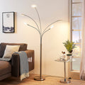 LED gulvlampe Anea 5-lys matt nikkel glass forfra