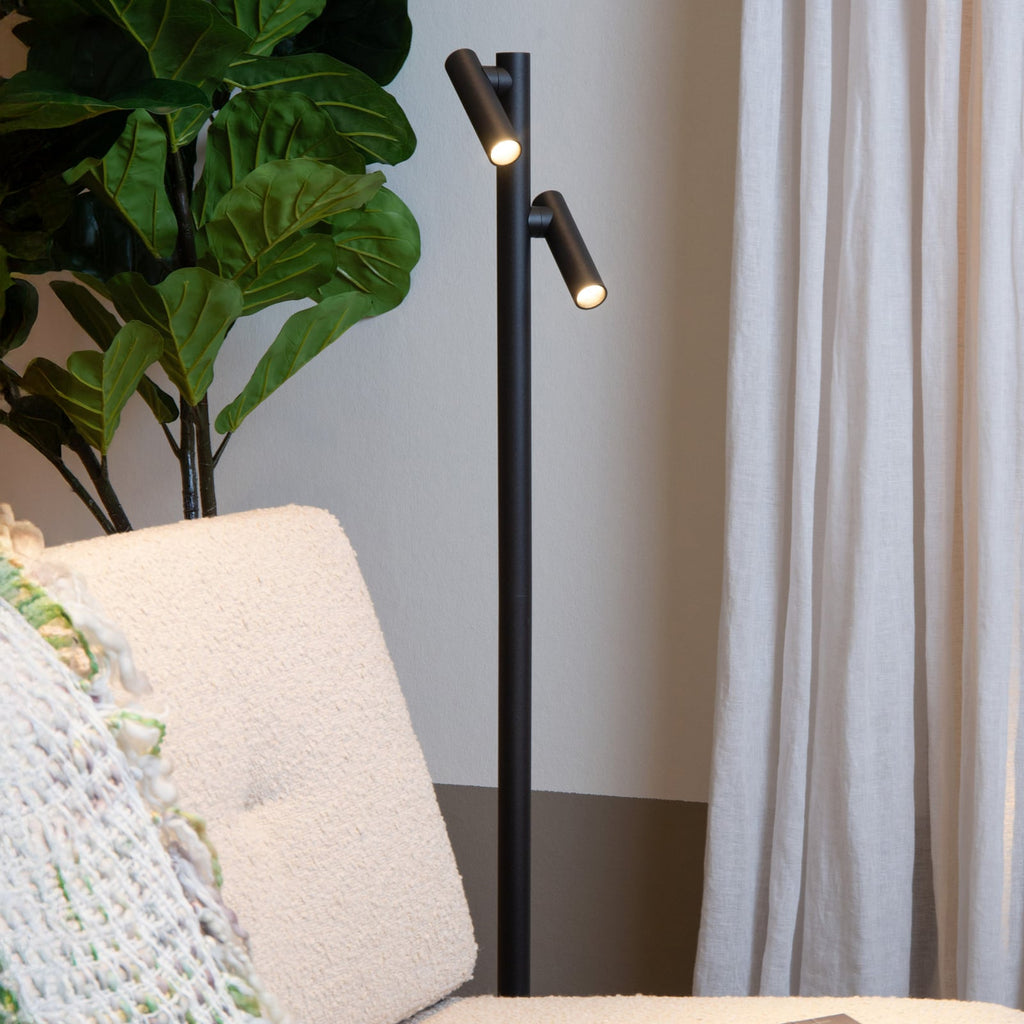LED gulvlampe Antrim oppladbar svart bakside