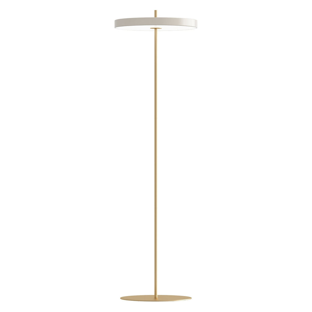 LED gulvlampe Asteria Floor dimbar hvit/gull detalj av dimmer