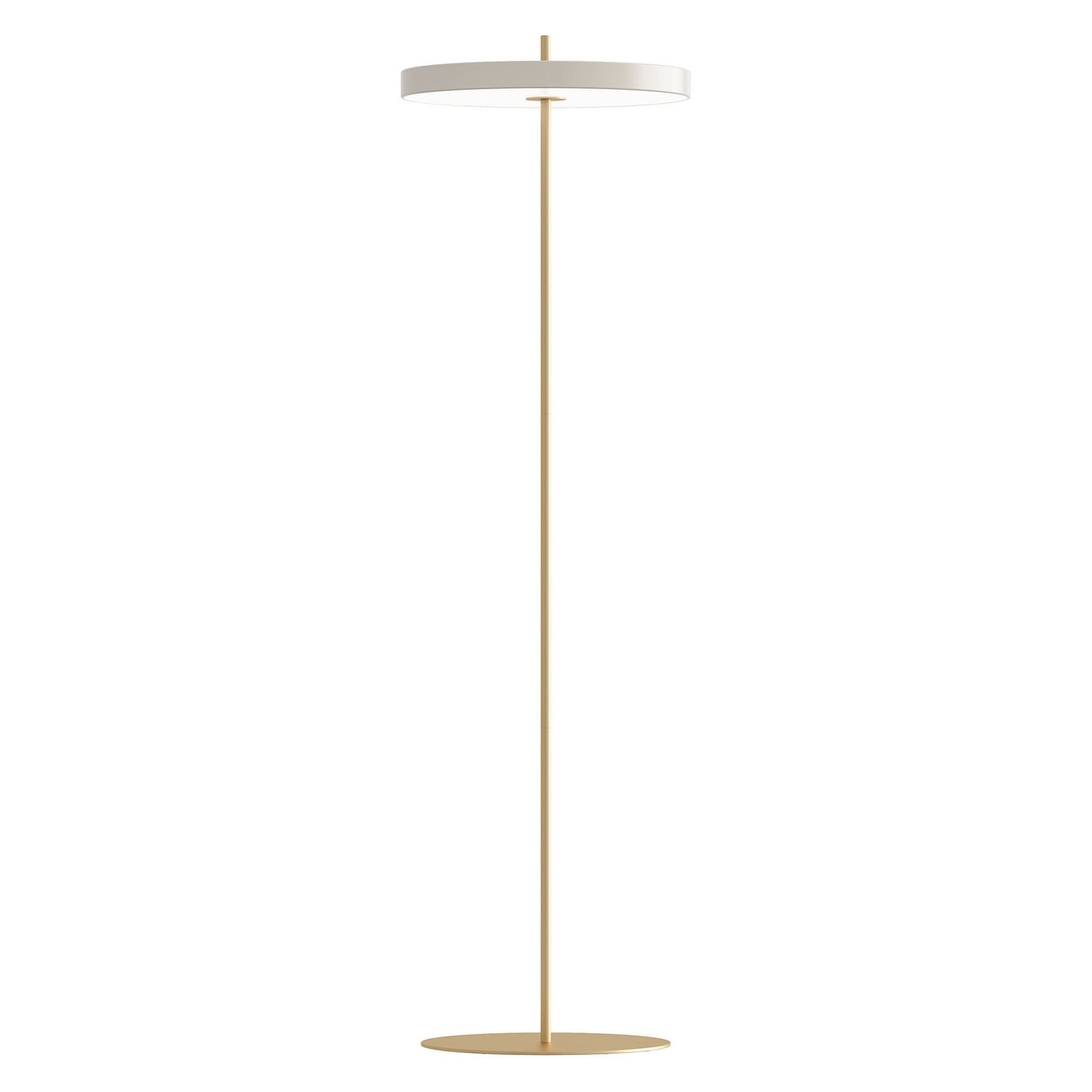 LED gulvlampe Asteria Floor dimbar hvit/gull detalj av dimmer