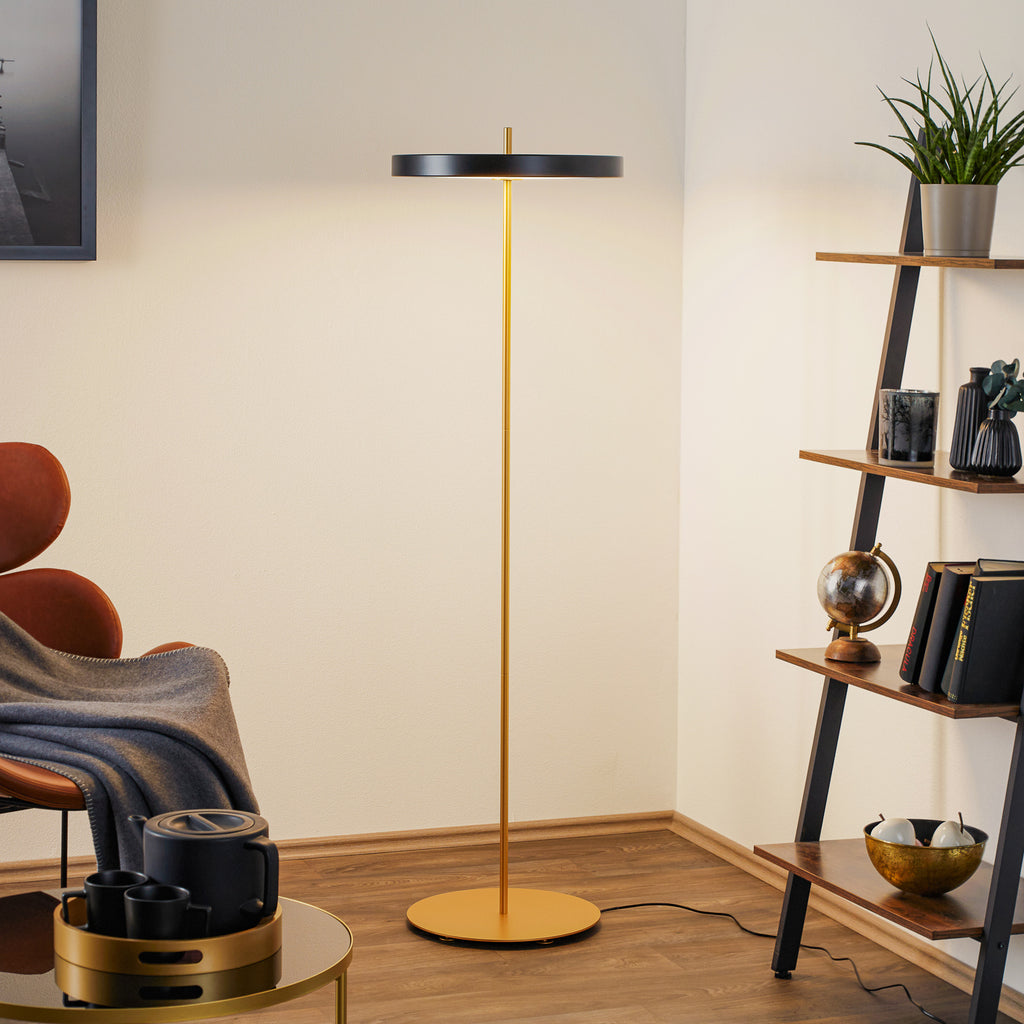 LED gulvlampe Asteria floor dimbar svart Ø43 cm bakside