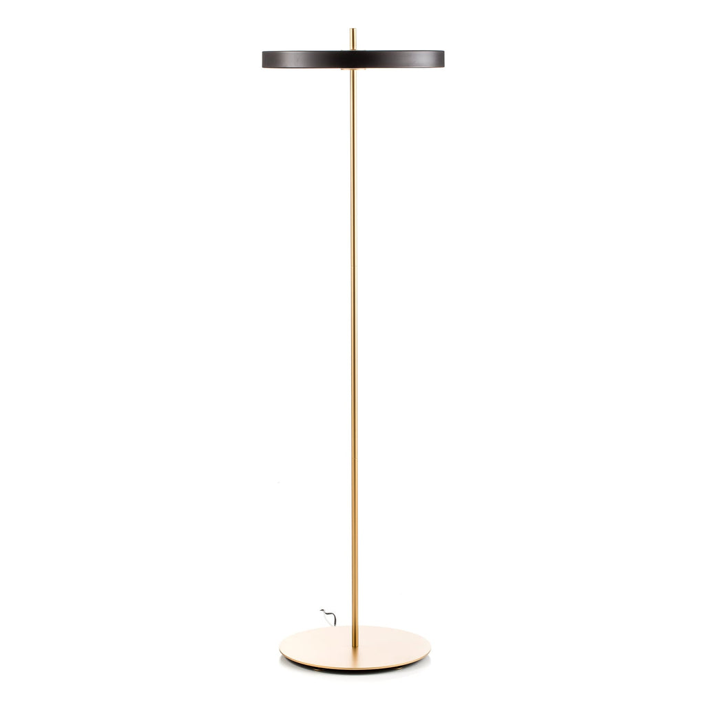 LED gulvlampe Asteria floor dimbar svart Ø43 cm montert i stue