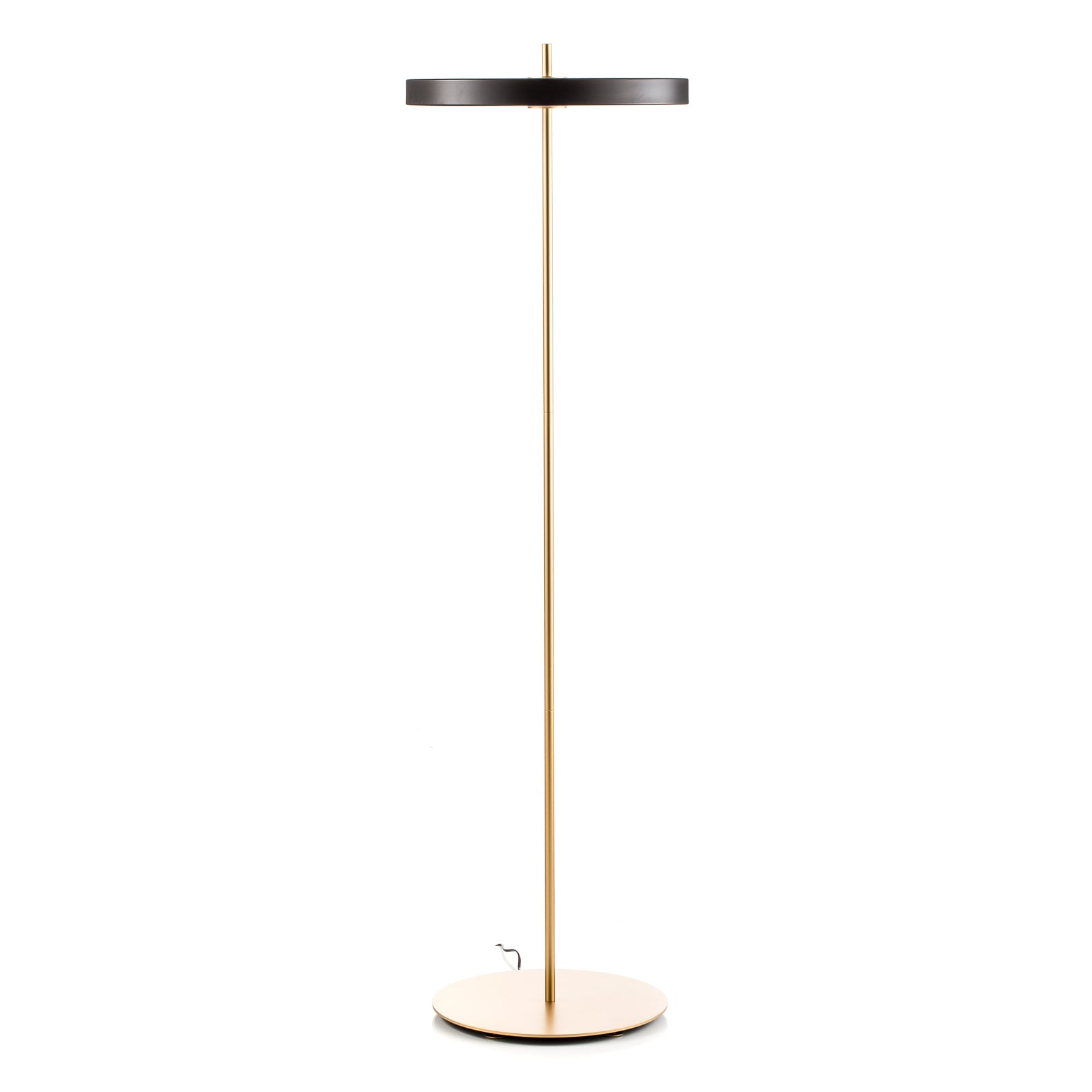 LED gulvlampe Asteria floor dimbar svart Ø43 cm montert i stue