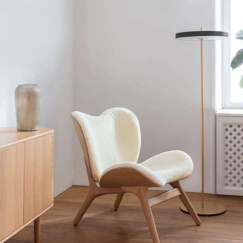 LED gulvlampe Asteria floor dimbar svart Ø43 cm med LED-panel