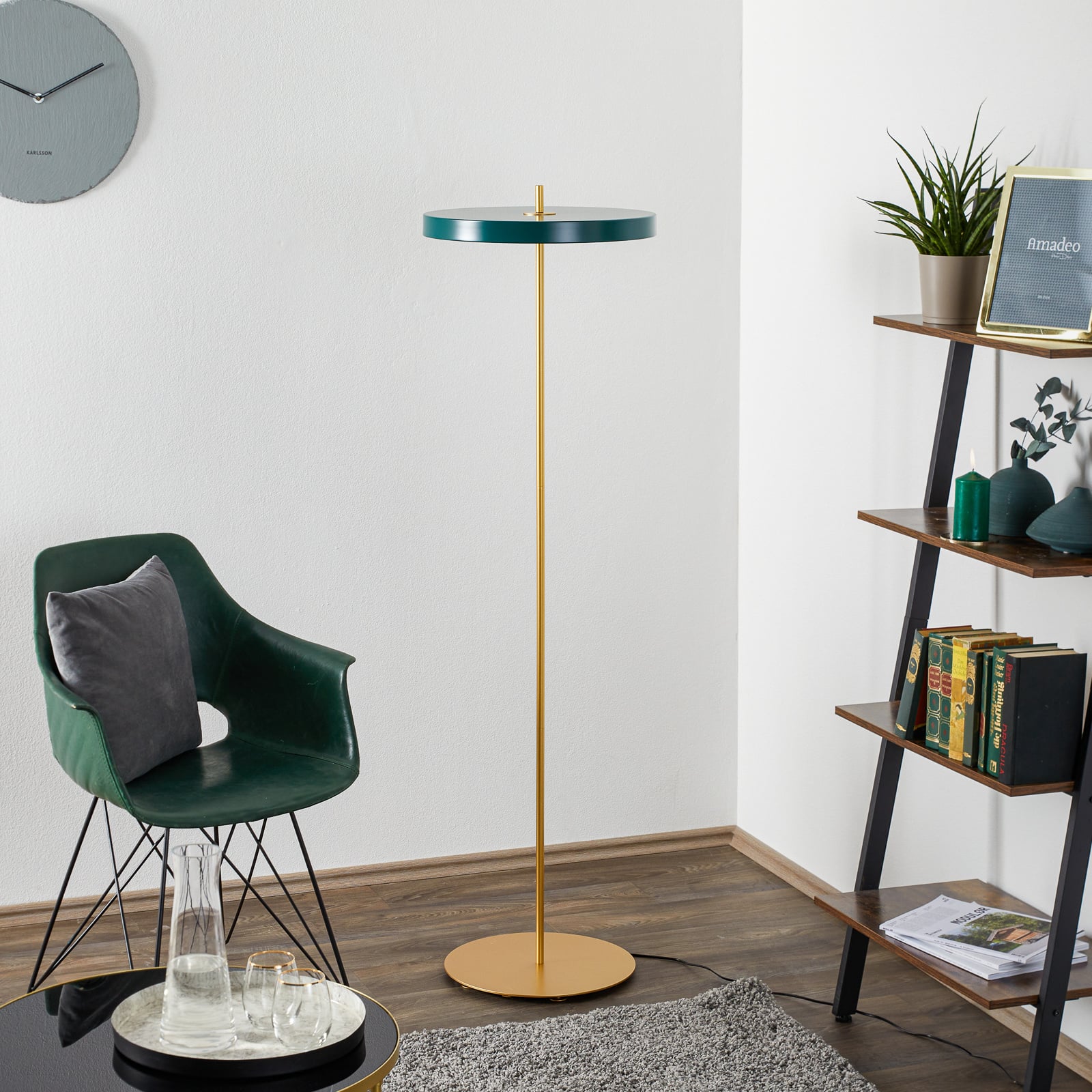 LED gulvlampe Asteria Floor skoggrønn dimbar bakside