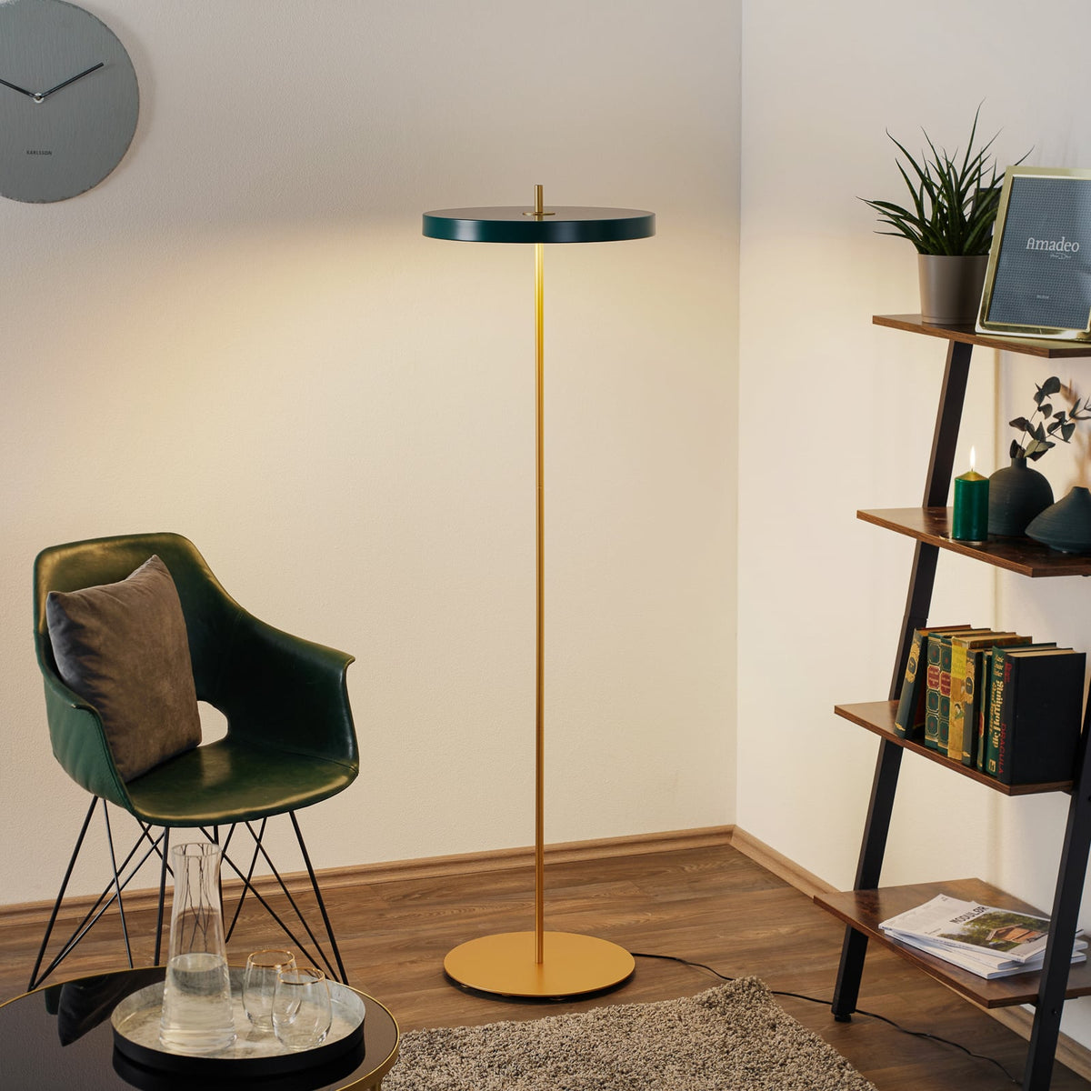 LED gulvlampe Asteria Floor skoggrønn dimbar forfra