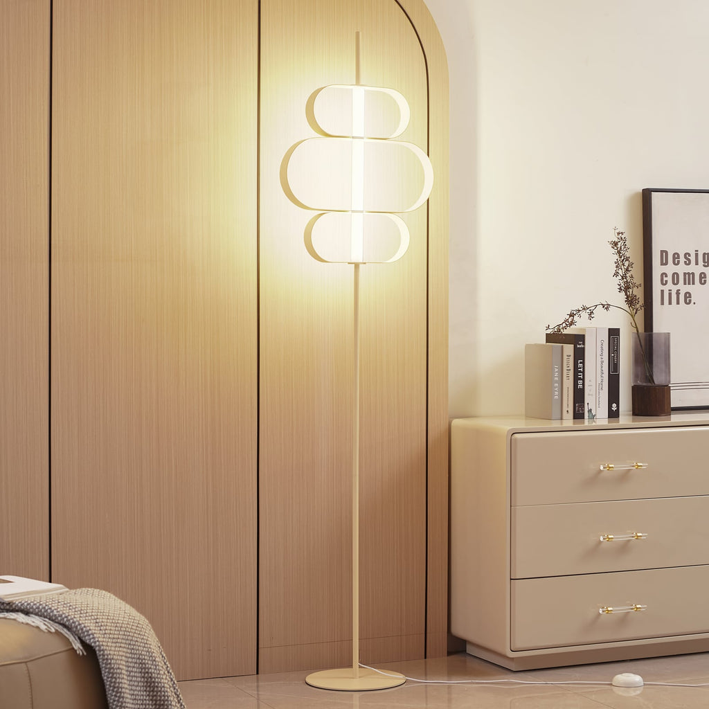 LED gulvlampe Audrina beige metall forfra