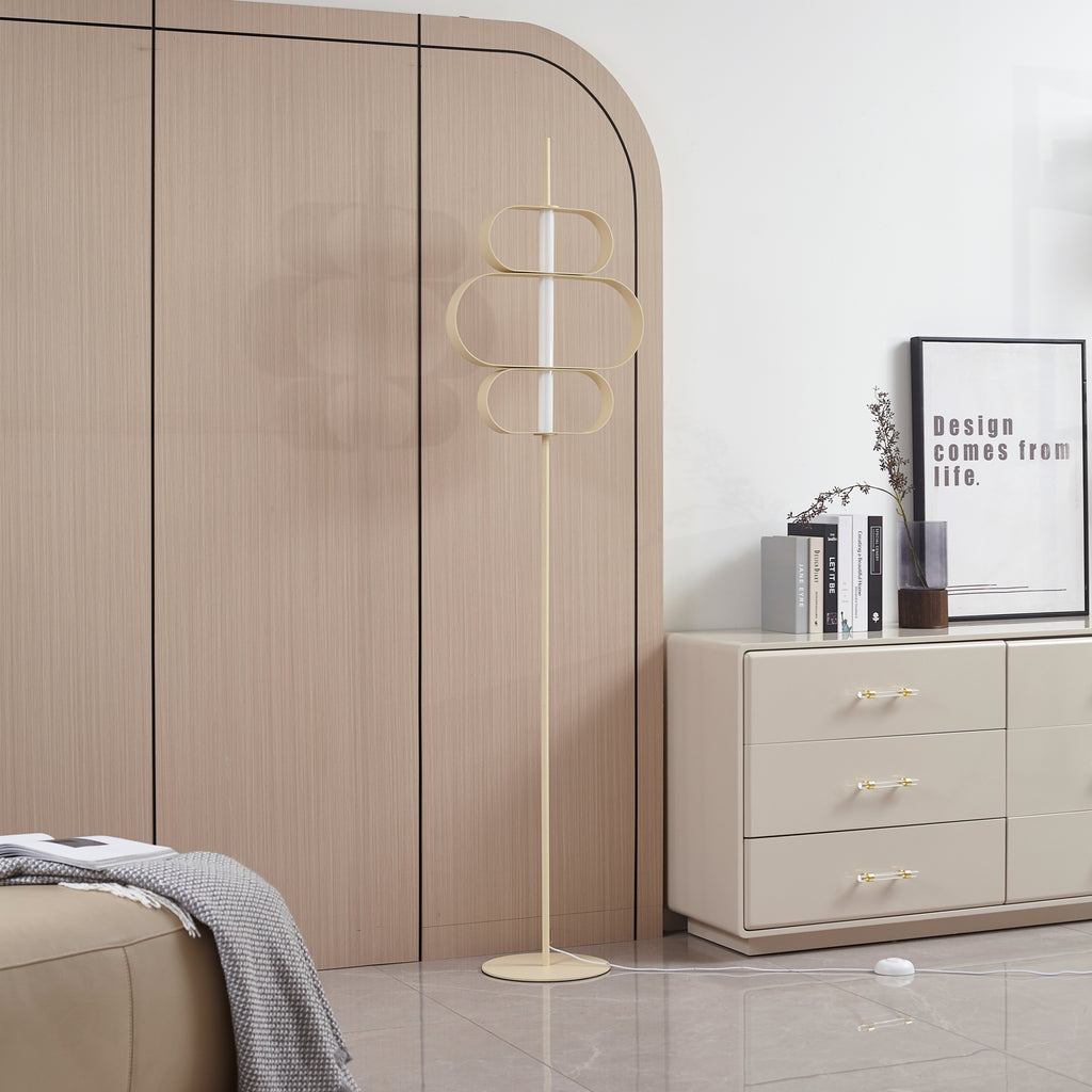Detalj av LED gulvlampe Audrina beige metall