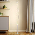 LED gulvlampe Auron nikkel bølgeformet dimbar 150 cm forfra