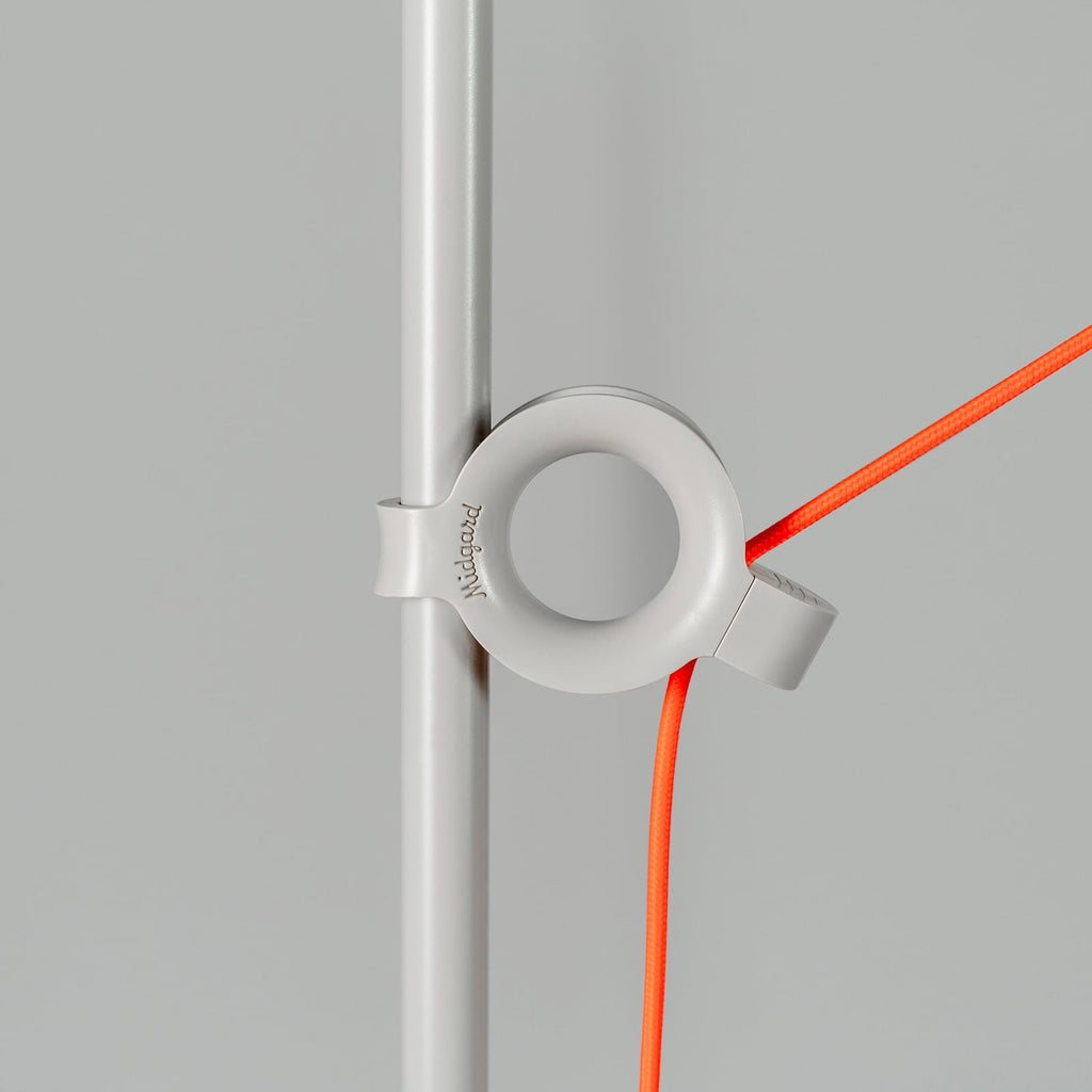 LED gulvlampe AYNO XL bue dimbar grå/oransje bakside