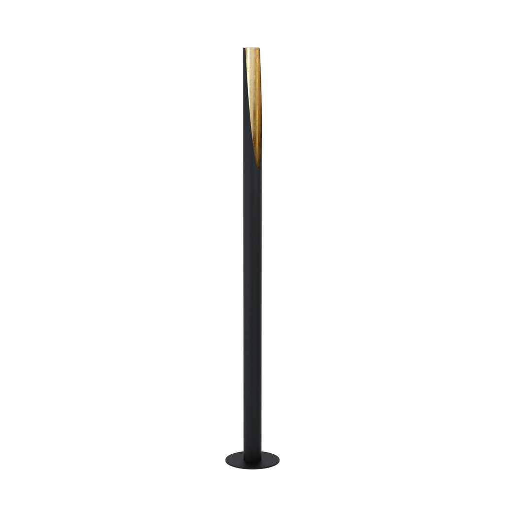 LED gulvlampe Barbotto svart/gull montert i stue
