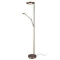 LED gulvlampe Barrie med leselys antikk messing dimbar CCT forfra