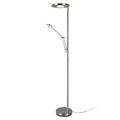 LED gulvlampe Barrie med leselys dimbar matt nikkel front