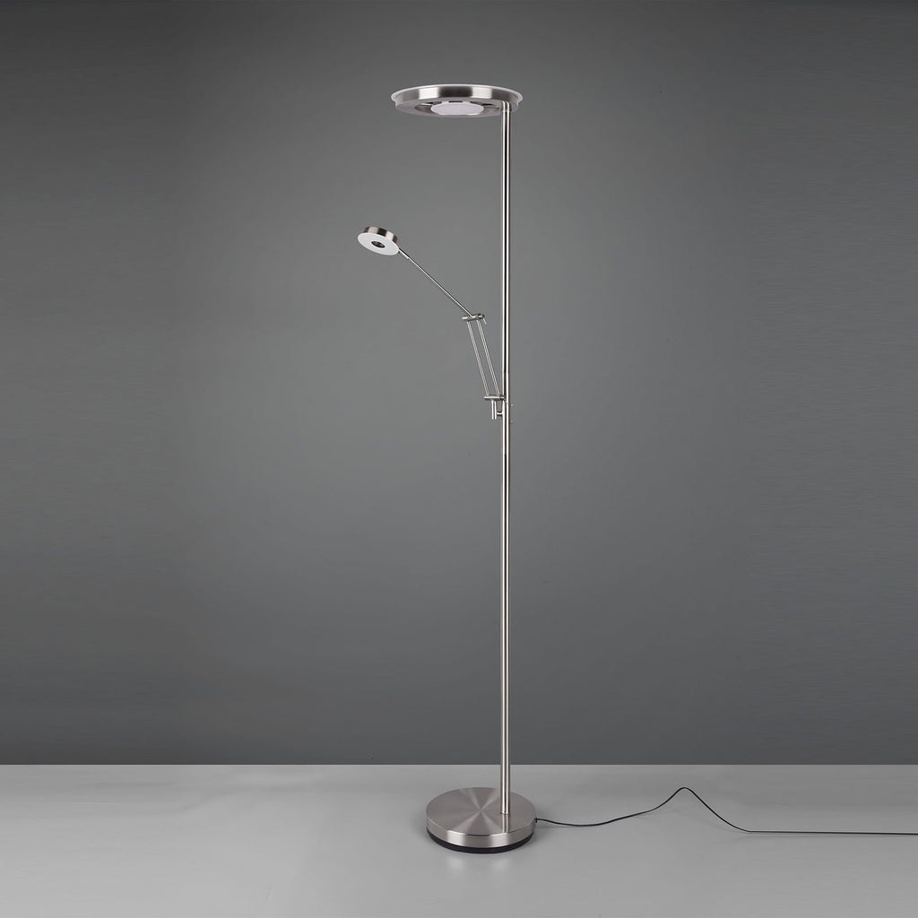 LED gulvlampe Barrie med leselys dimbar montert i stue